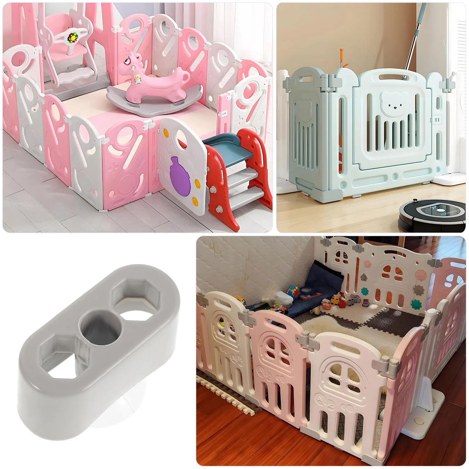 Achteckiger Laufstall-Stabilisator, Saugnapf, Zaunpfosten, Anker, rutschfeste Unterstützung, Baby- und Kleinkind-Laufstall-Befestigungswerkzeug, Sicherheitsbasis