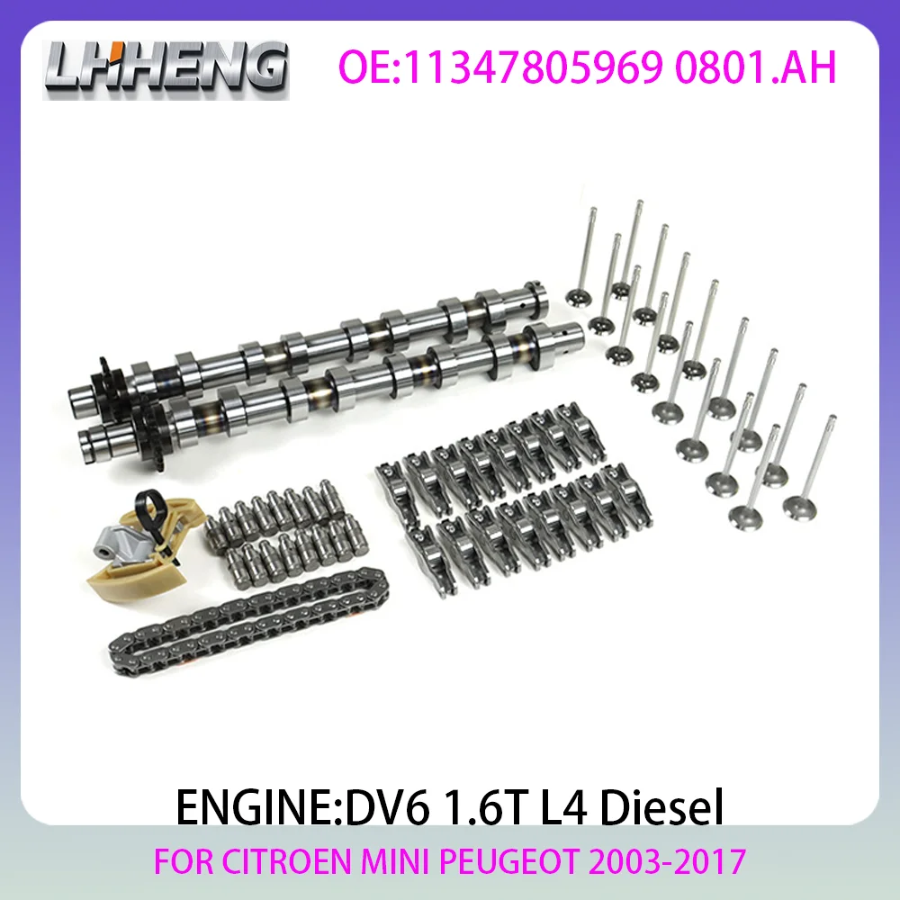 

Комплект распределительного вала для CITROEN BERLINGO C2 C3 C4 C5 JUMPY XSARA MINI PEUGEOT 3008 5008 1.6L 1.6 L T L4 Дизель 03-17 0801.AH DV6