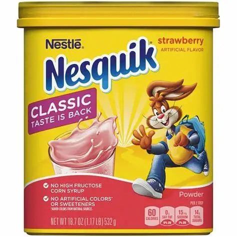 Nestle Nesquik Strawberry NET WT 18.7 OZ (532g)