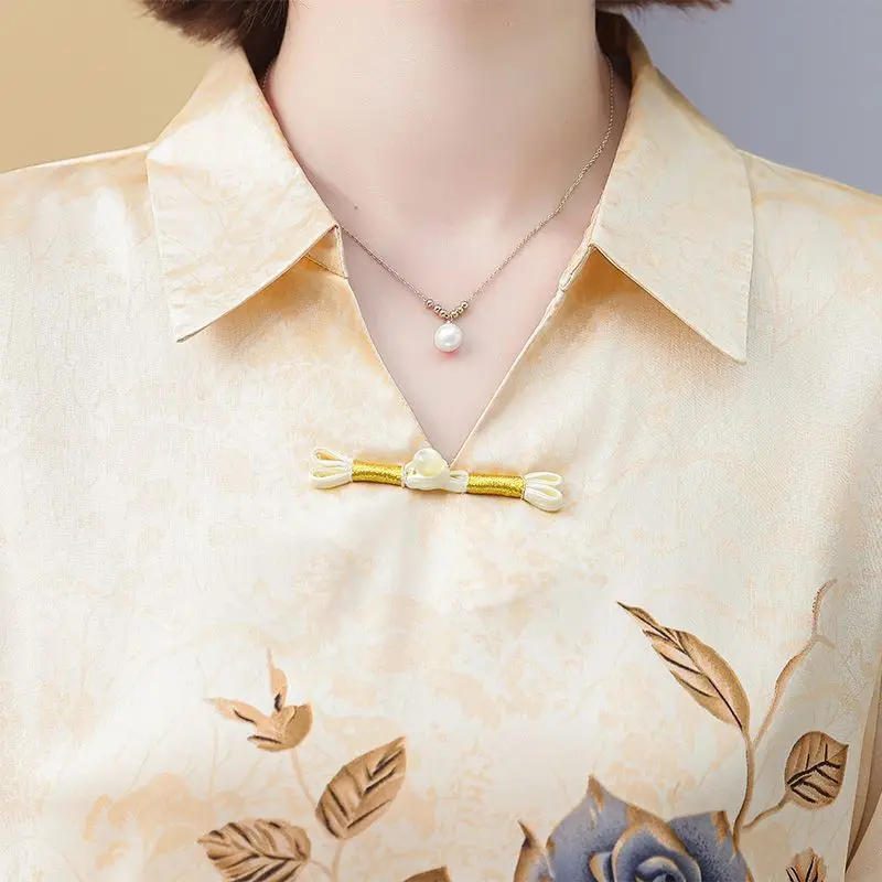 New Printed Short-sleeved Top Loose and Stylish New Chinese Style Fashion Pullover Shirt