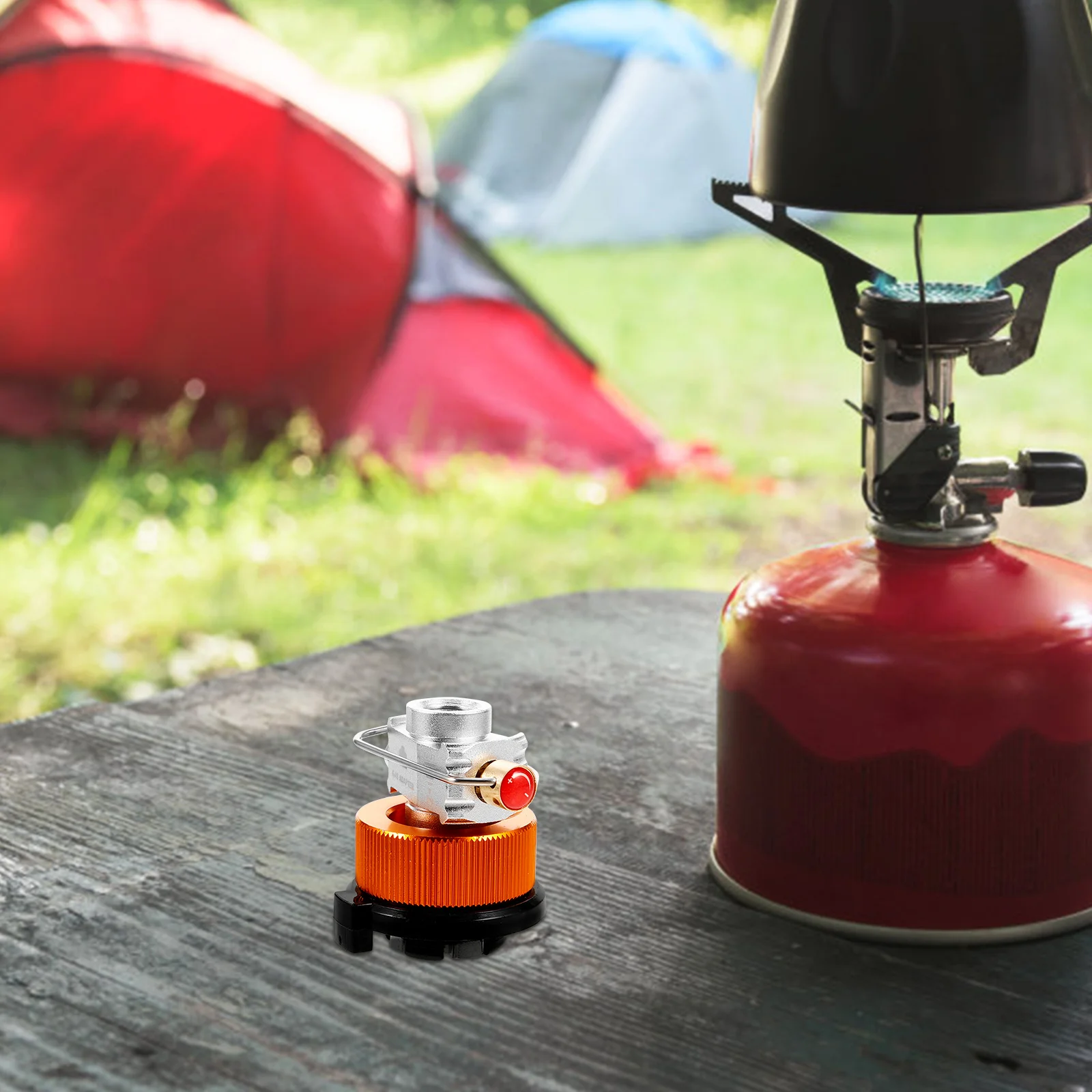 

Small Propane Adapter Steel Durable Portable Camping Gas Tank Converter Outdoor Furnace Connector Gas Tank Converter