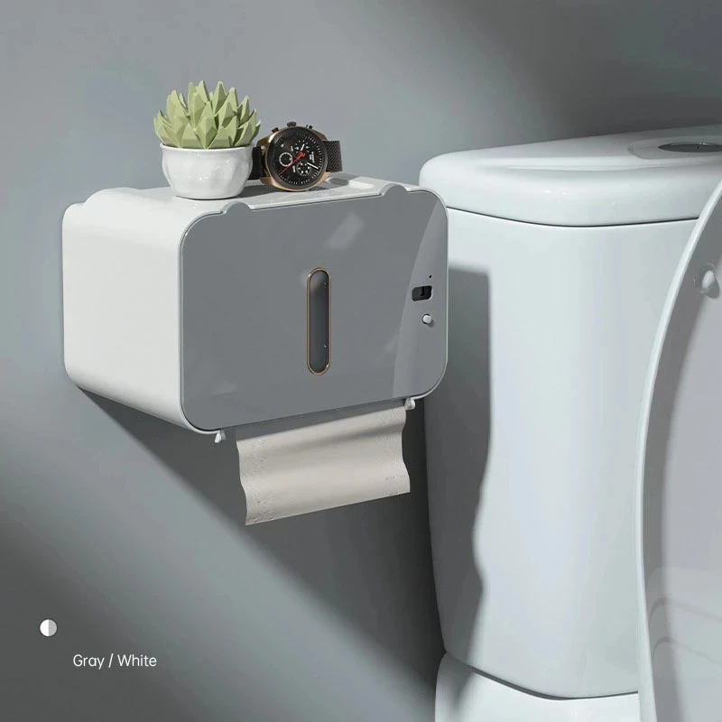 Induction Toilet Paper Holder Shelf Automatic Paper Out Wc Paper Rack Wall-Mounted Toilet Paper Dispenser Bathroom Accessories
