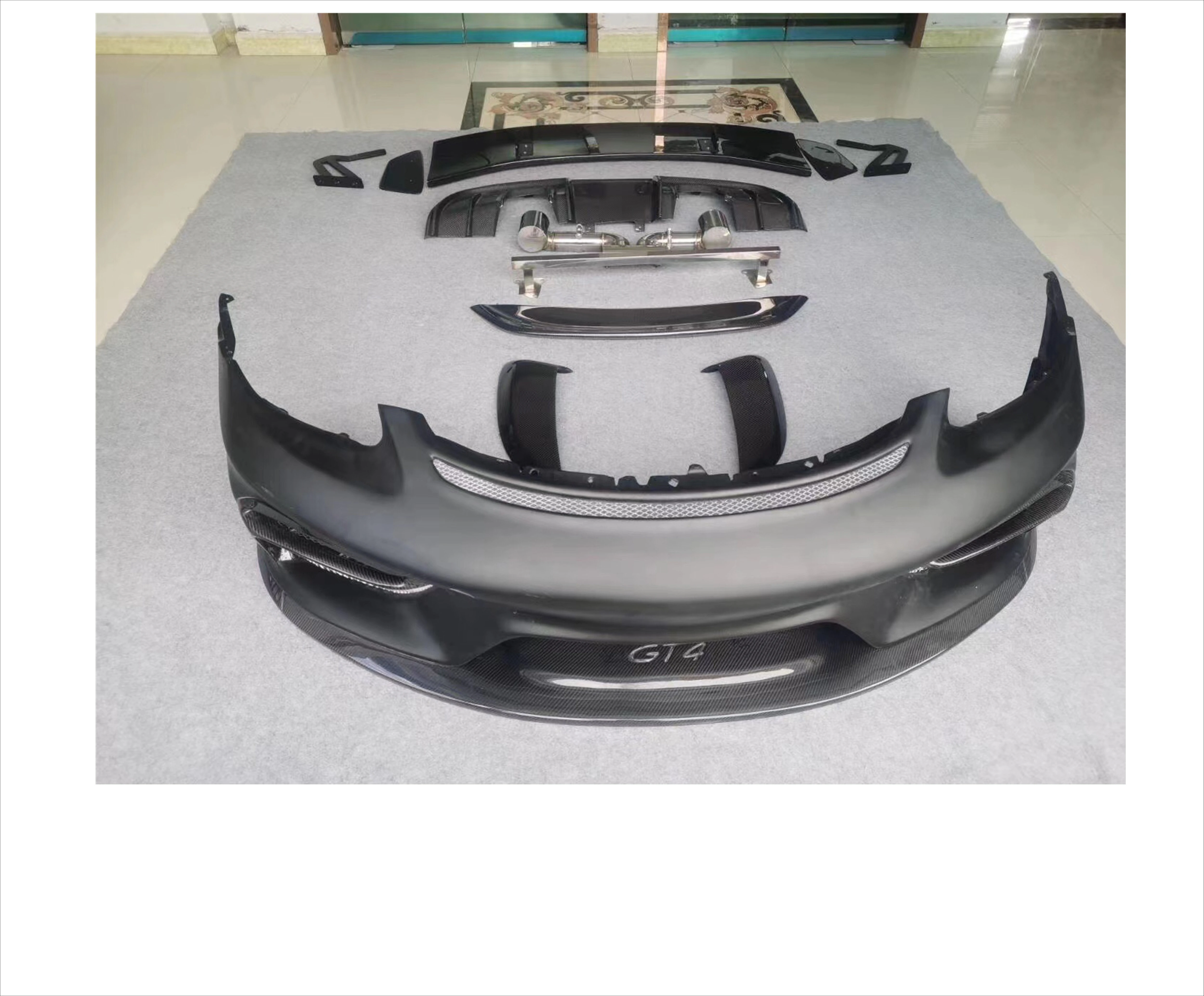 

GT4 Style 718 Body Set Front Bumper Rear Diffuser Spoiler for Porsche 718