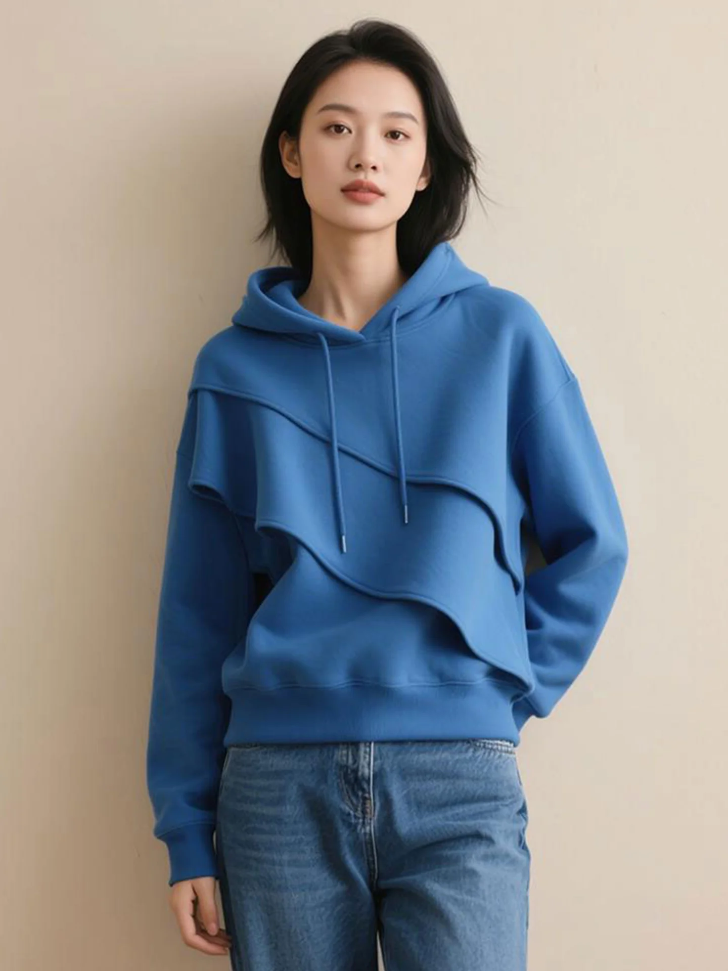 

Шикарная цветная толстовка с капюшоном Thi Long Sve, женская свободная посадка, базовый слой, удобный осенний повседневный топ