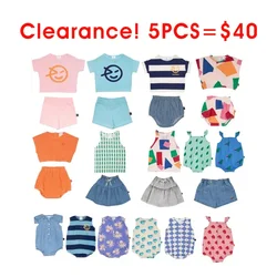 Clearance Newborn Clothes 2024 New Summer Kids T-shirts Shorts Infant Boys Romper Baby Girl Outfit Cute Children Bodysuit