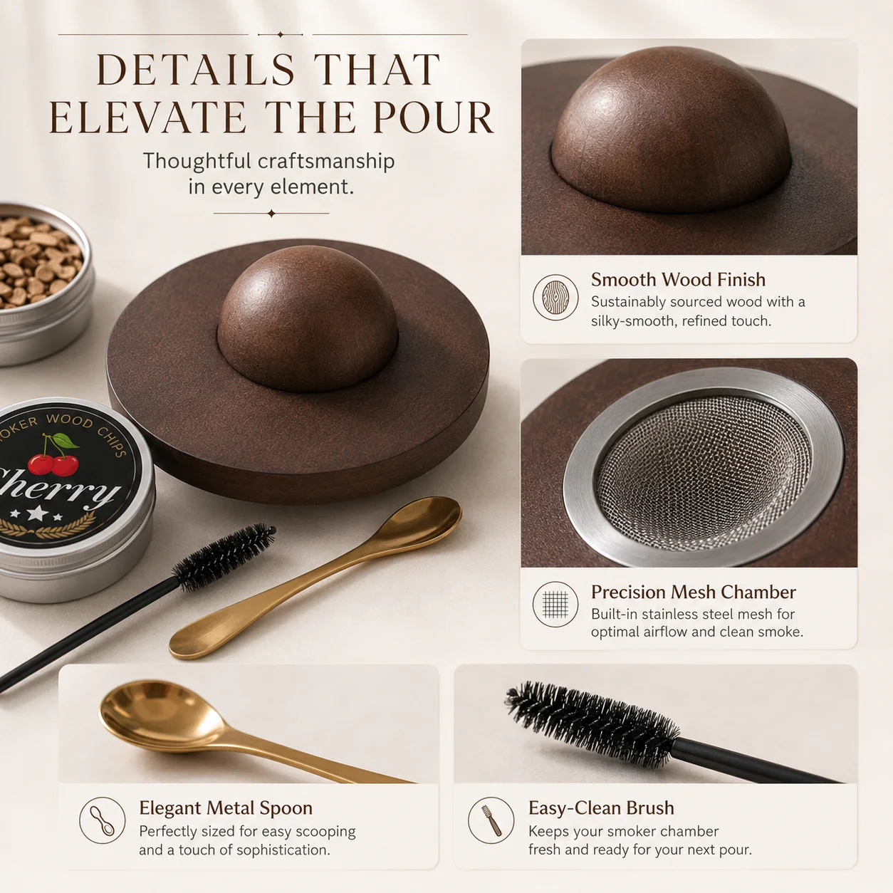 The log smoke generator series, cocktail smoke generator, with a retro-style atmosphere that is extremely appealing. The sealed