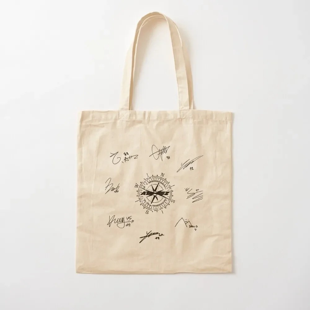 

ATEEZ MEMBERS SIGNATURE Tote Bag Women bags Reusable bags hand bag Women's shopper Tote Bag