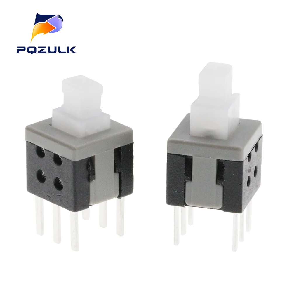 20PCS 5.8X5.8MM Push Button Switch DIP Double 6Pins Latching Switch 5.8*5.8 The Power Switch