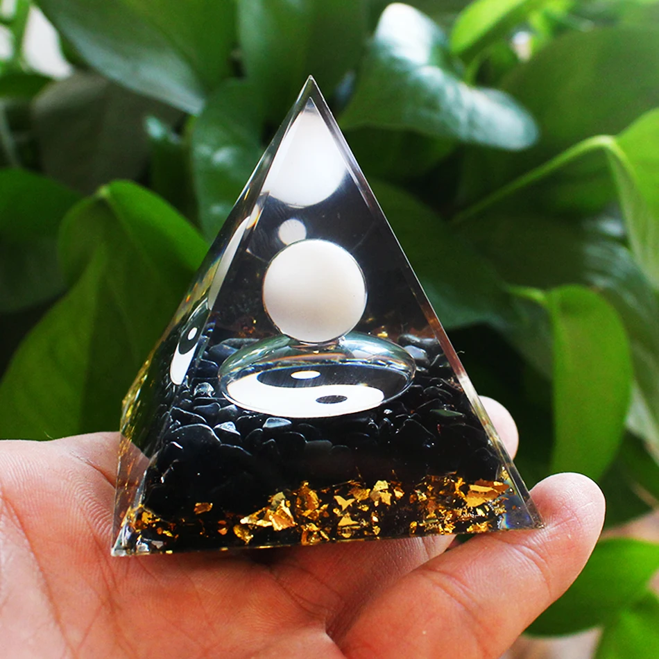 Orgonite Pyramid Crystals Natural Stone Orgone Energy Generator Healing Reiki Chakra Meditation Ornaments Crafts Office Decor