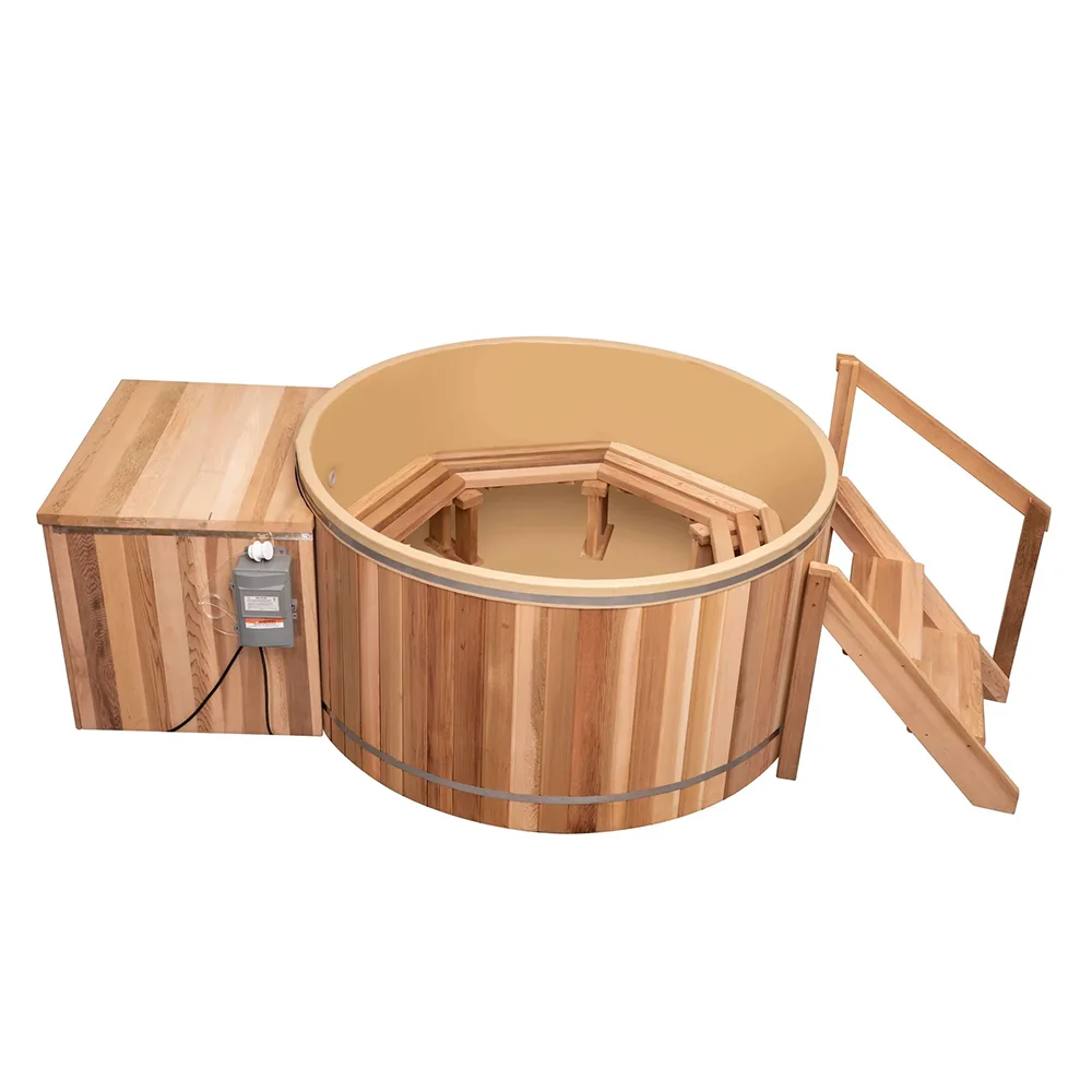 High Quality Wholesale Red Cedar or Hemlock Material Hot Tub With Fired Heater For Sale Hot Tub