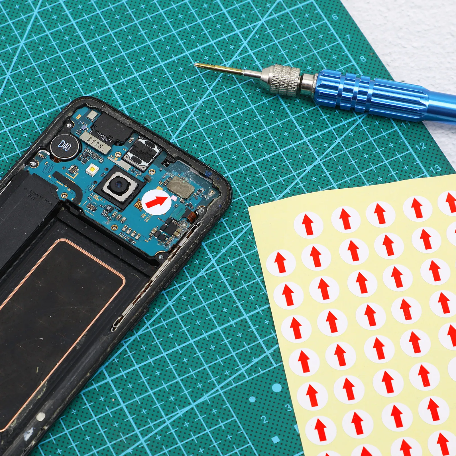 

6400Pcs 10Mm Red Arrow Self Adhesive Labels Removable Circle Dot Stickers Defect Indicator for Factory Office Home Use