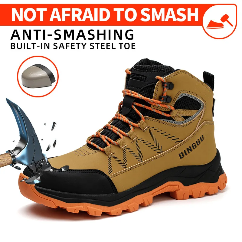 Safety Shoes Men's Indestructible Work Shoe Fashionable Desert Combat Boots Men's Hunting Work Safety Boots Men's Ankle Boots