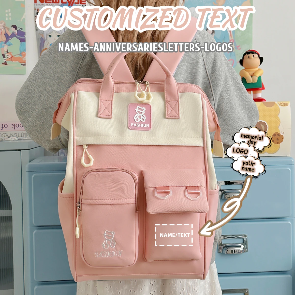 

Школьные ранцы с логотипом для девочек начальной школы 1, 2, 3–6 классов, новый стиль, рюкзаки для детей, персонализированные своими руками