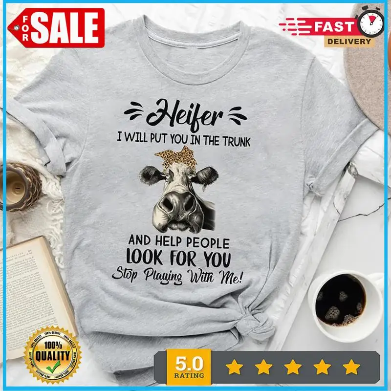 

Heifer «Я наклею тебя в багажнике» и «Допоможность людей» образ для футболки с забавной коровой