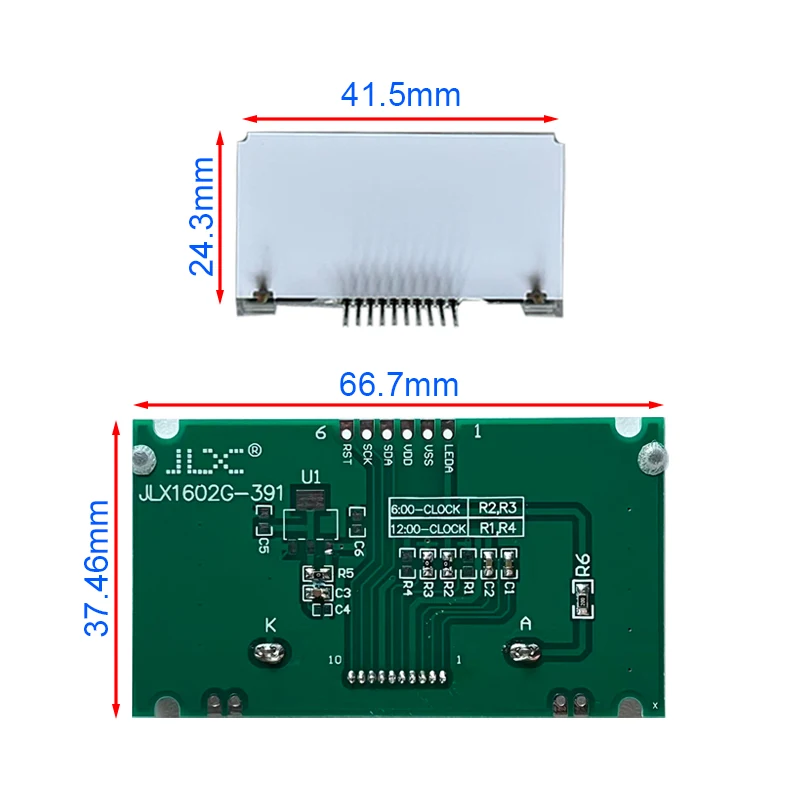 1,5 2,5 inch COG 1602 16x2 LCD-displaymodule