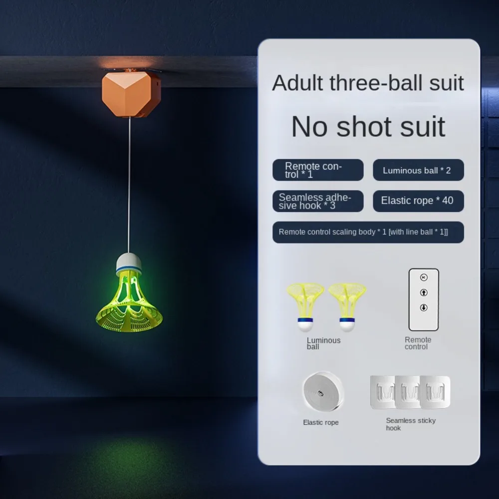 1 Juego de práctica de acompañamiento, entrenador de bádminton eléctrico, rebote giratorio, autoentrenamiento, almacenamiento de bateo de bádminton