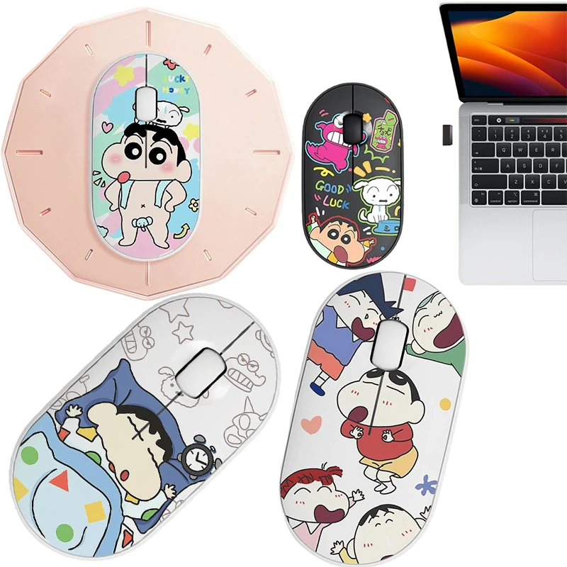 

Карандаш Шин Чан для мужчин и женщин, беспроводная Bluetooth-бесшумная мышь, аниме, настольный ноутбук для спальни, универсальная беспроводная Bluetooth-мышь, подарки