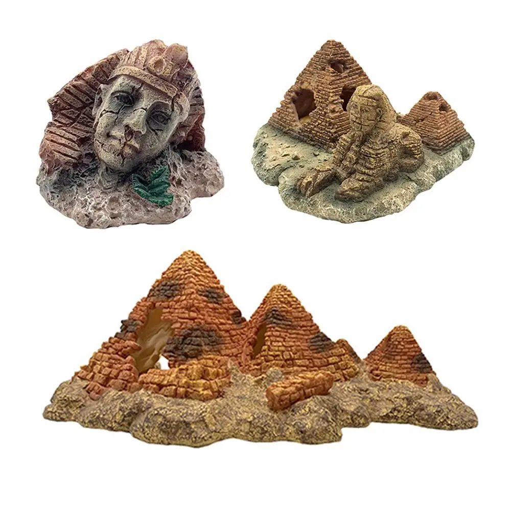 Adornos de paisaje de Reptiles de resina, pirámide de esfinge de faraón egipcio, estatua de pirámide de faraón egipcio, pirámide conjunta egipcia
