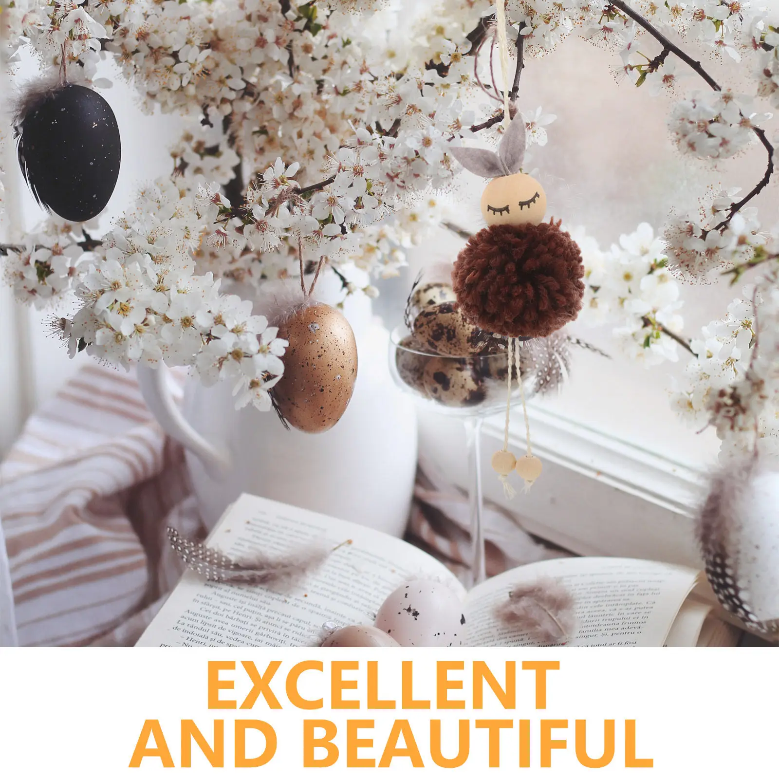 

Hanging Easter Bunny Decoration Rabbit Charm Pendant for Home Party Outdoor Indoor Scene Layout Photography Prop Festival Decor