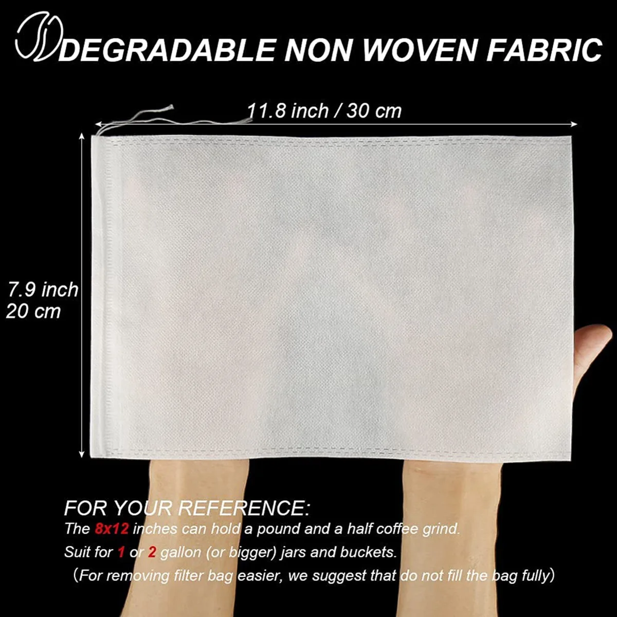 100 Pieces Of Large Cold Bubble-Free Bag Disposable Coffee Filter Bag Fine Mesh Hops Brewing Ice Coffee Drawstring Bag-AA26