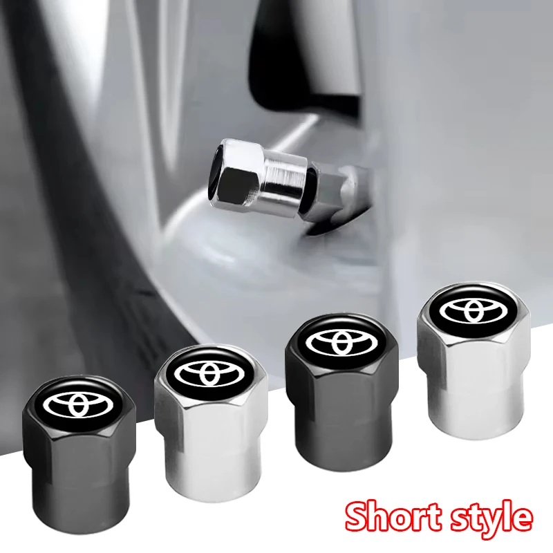 4Pcs Metal Car Wheel Tire Valve Caps For Toyota GR Sport Corolla Camry RAV4 Hilux Yaris Prius CHR Prado Auto Air Stem Dust Cover view 2