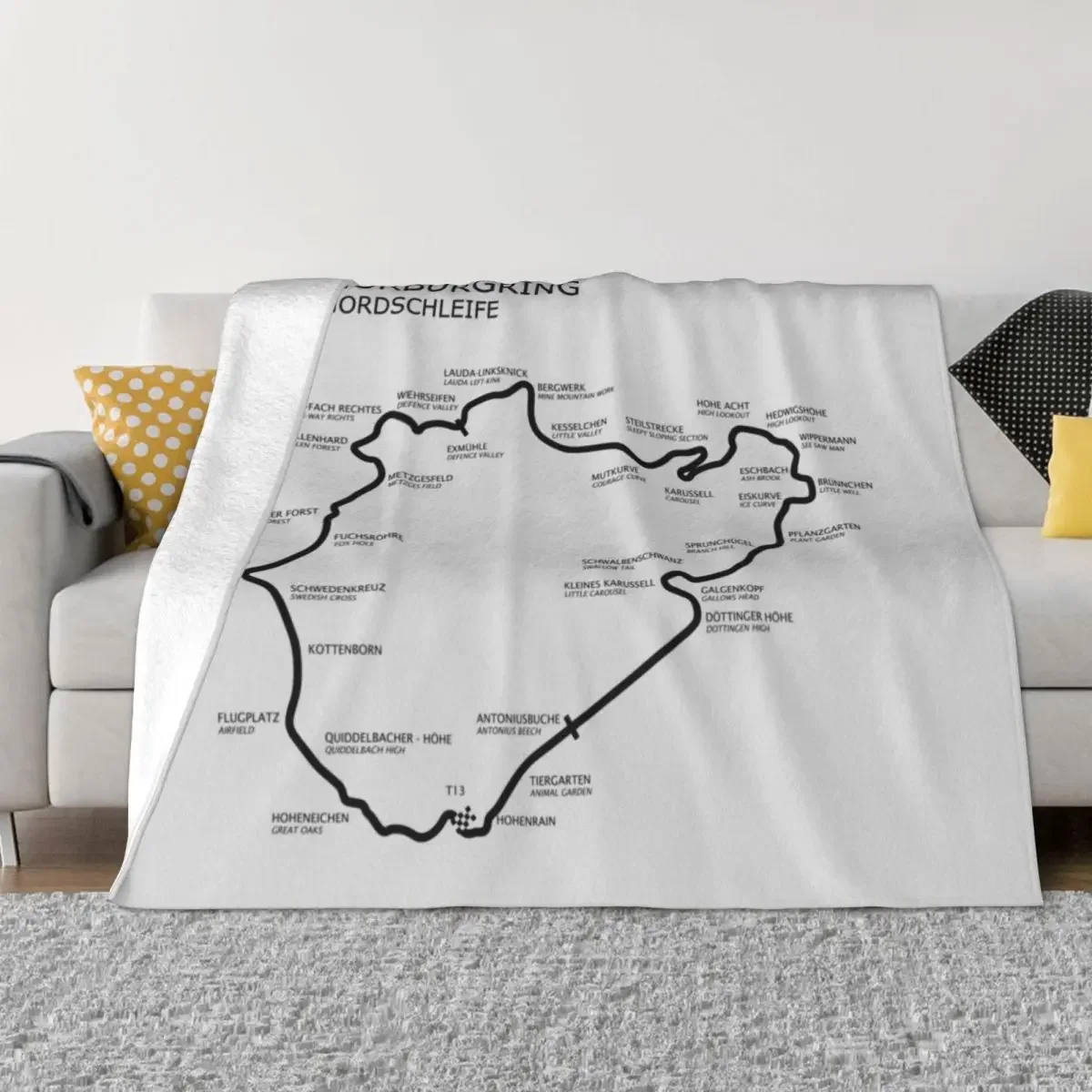 The Nurburgring - Nordschleife Throw Blanket blankets and throws decorative Blankets