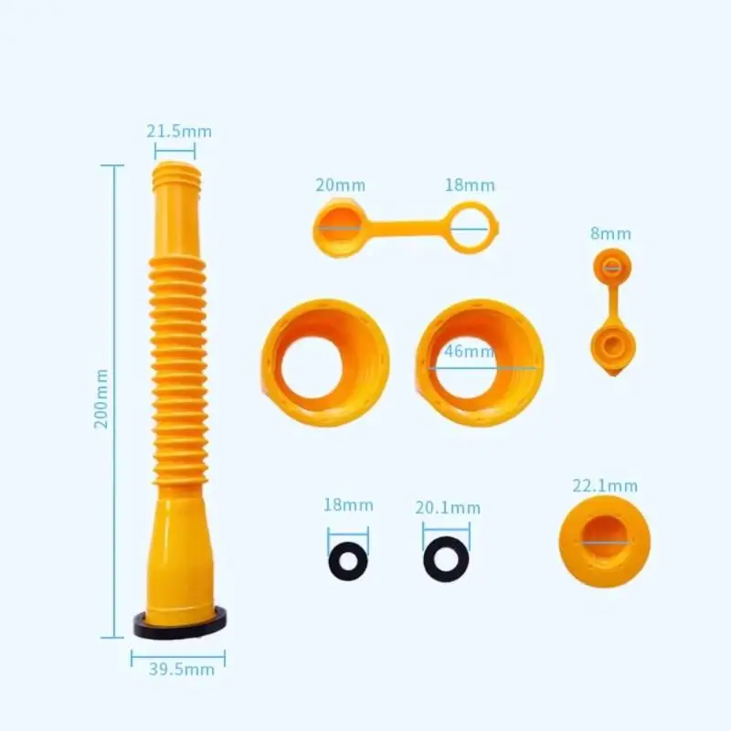 Gas Can Spout Replacement Kit No-drip Leak-proof Nozzle 1/2 Set for Automotive Garden Equipment Fuel Refill