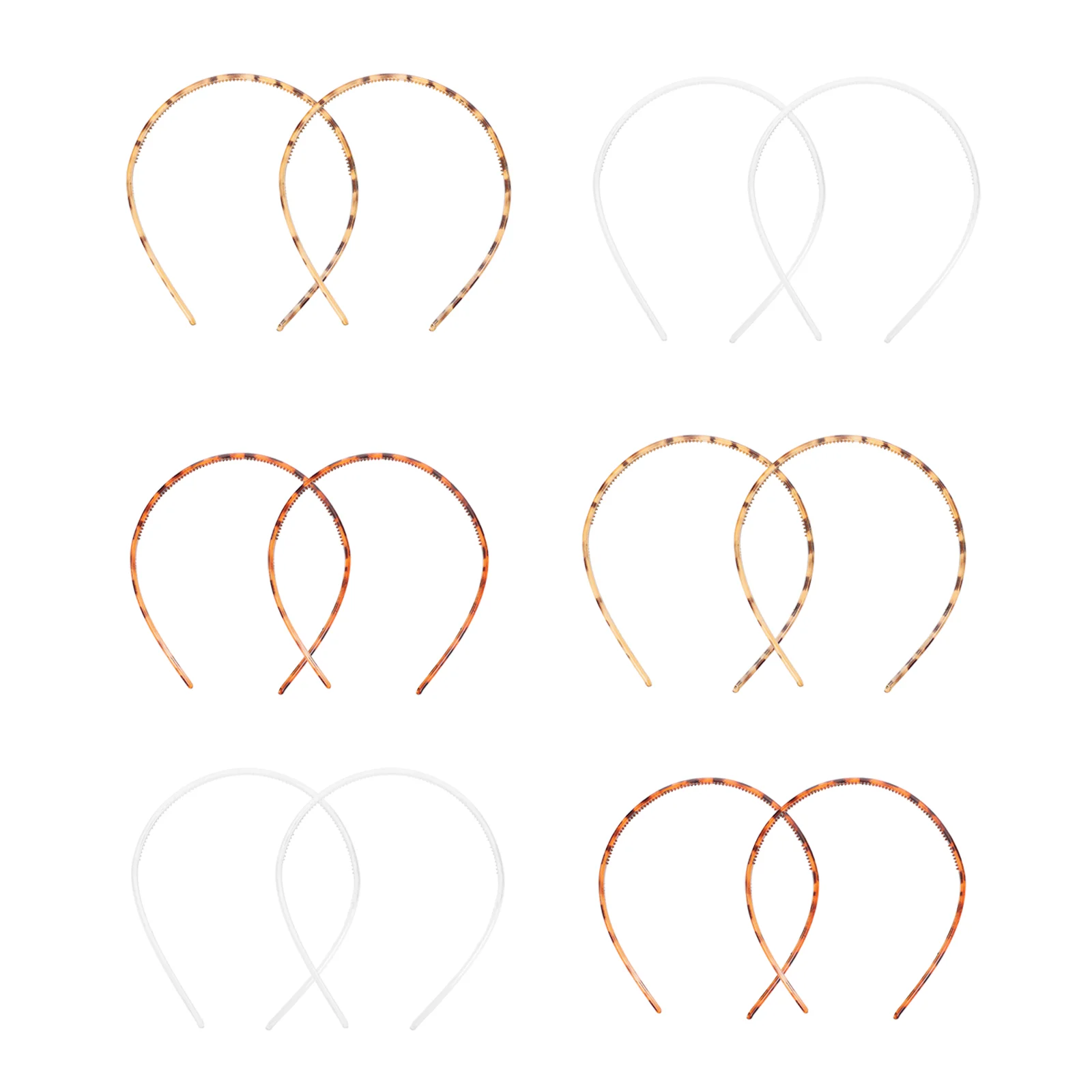 12 Pcs Hair Tie Buckle Solid Plastic Hairband Girl Headwear Hoops Frosted Women Adornment Fashionable