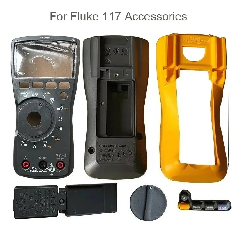 Original New For Fluke 117 116 115 Front Housing shell Rear Cover Yellow Protection Case Press Key Back Battery And Cover case