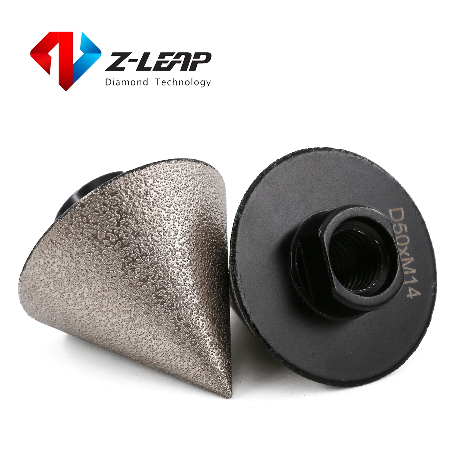 Z-LEAP Vacuum-Brazed Diamond Chamfer Bit Dia 50mm Diamond Milling Beveling Bits Hole Countersink Tool Ceramic Marble Granite