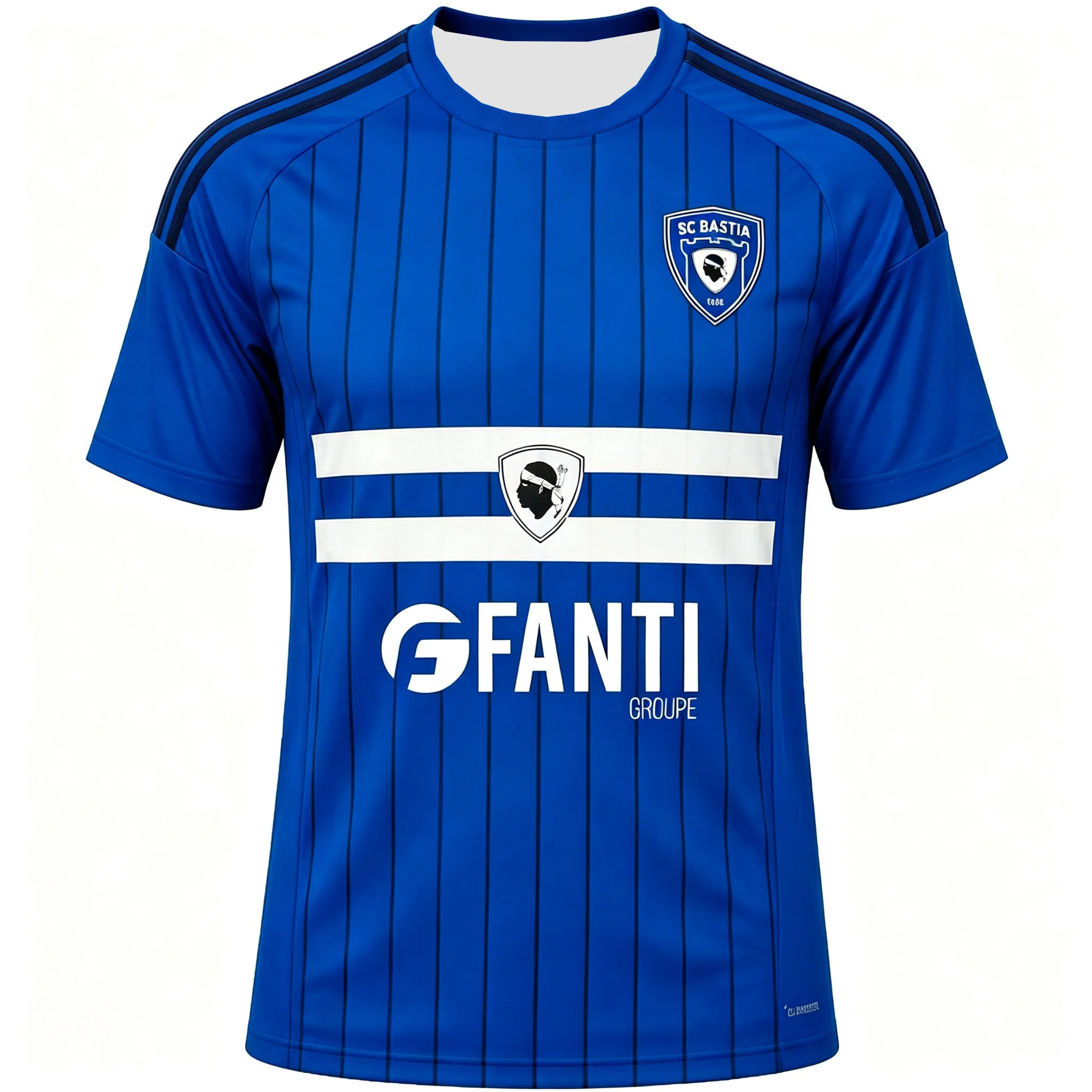 2026 Bastia 3D-Druck Fußballtrikot Herren Sommer Schnelltrocknend Atmungsaktiv Kurzarm T-Shirt Familien-Partnerlook