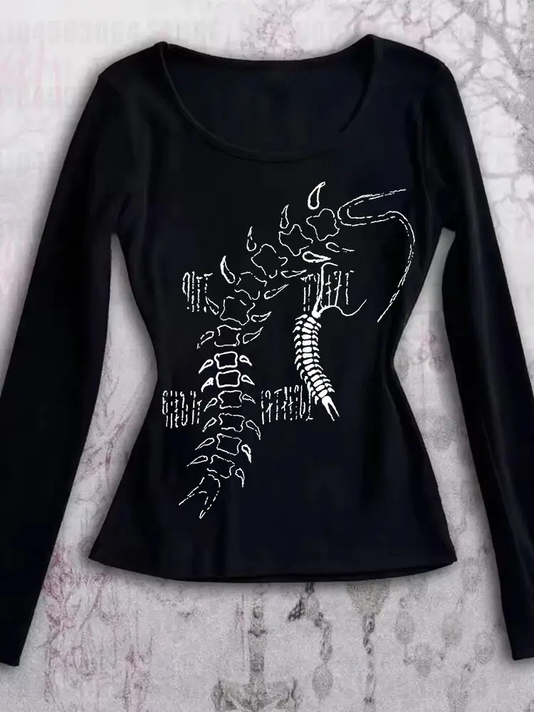 Y2k aesthetic pattern retro basic T-shirt women's clothing retro pattern top short sleeved casual women's T-shirt millennium sty