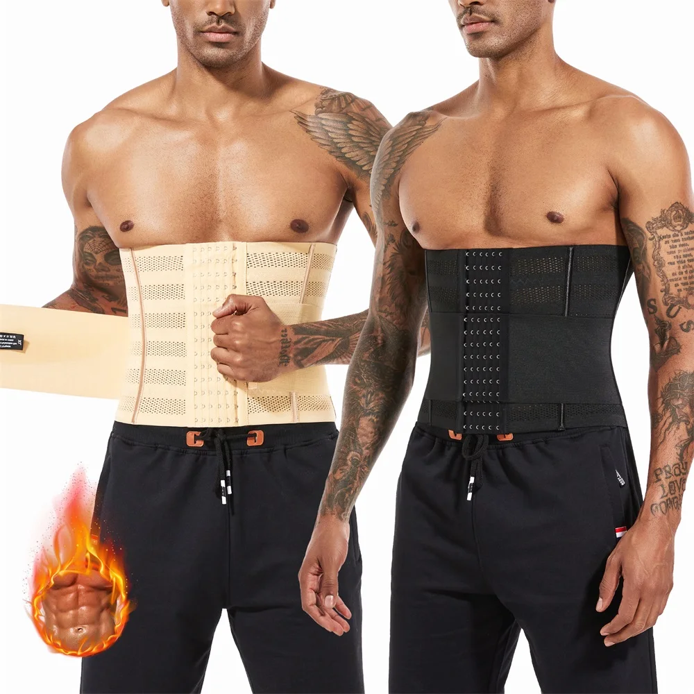 Men Waist Trainer Corset Binders Shaper Tummy Wrap Body Shapewear Men's Slimming Belt Flat Belly Sports Fitness Workout Shapers