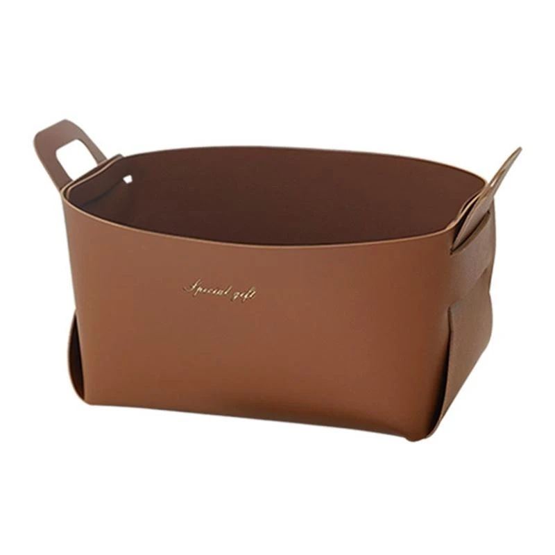 Multi-purpose Leather Basket Skincare Storage for Case Cosmetic Organi