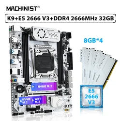 MACHINIST X99 K9 Set Kit scheda madre LGA 2011-3 Xeon E5 2666 V3 processore CPU 32GB = 4 pezzi * 8GB 2666MHz DDR4 memoria RAM NVME M.2 SSD