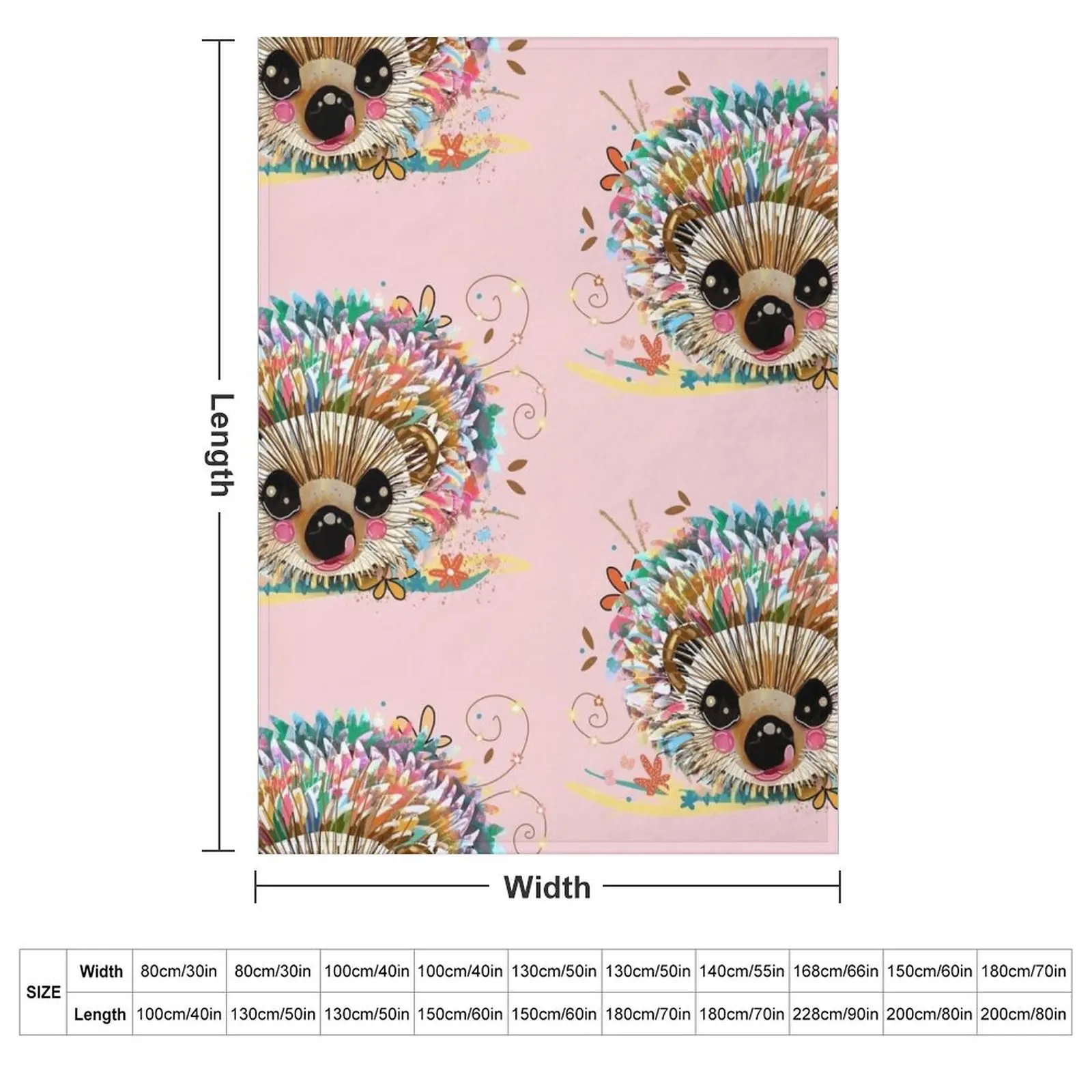 Rainbow Hedgehog Throw Blanket For Decorative Sofa Soft Big Luxury St For Sofa Thin Thin Plaid on the sofa Blankets