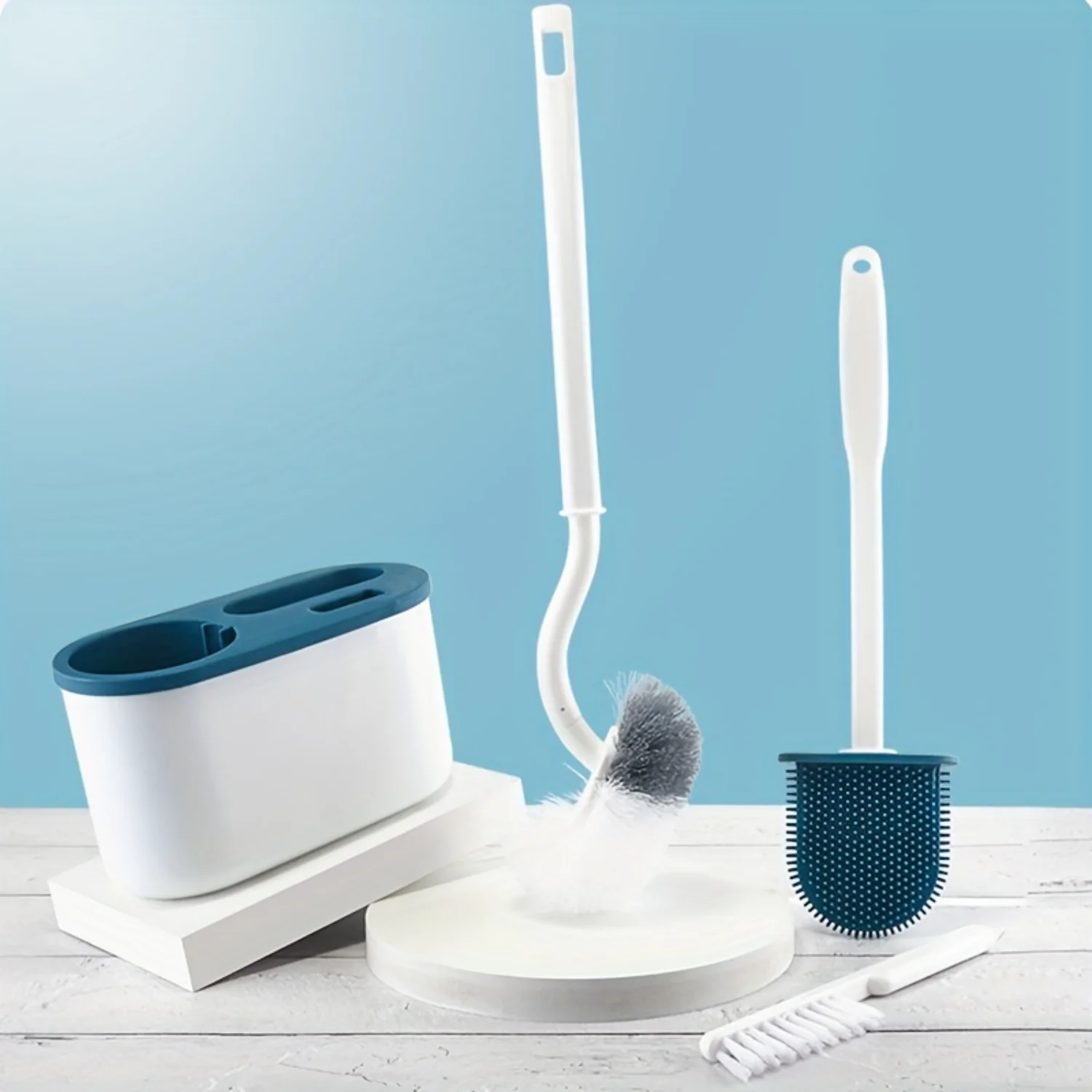 Premium Toilet Cleaning Brush Set - Long Handle, Wall-mounted Holder, Deep Cleaning Bristles for Hard-to-reach Corners, Ideal fo