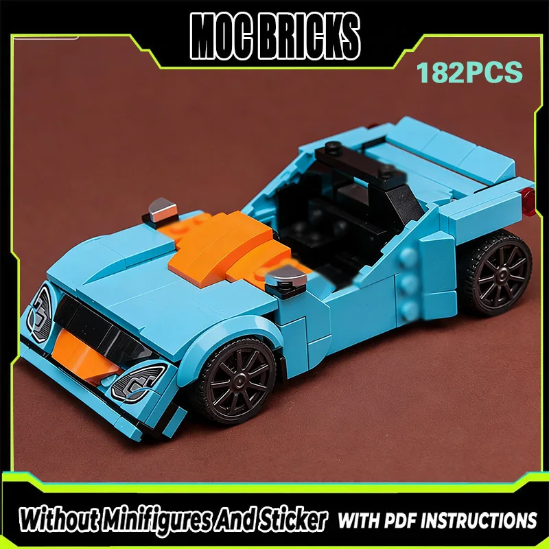 

City Car Model MOC Building Bricks Lightweight Track Racing Car Modular Technology Gifts Holiday Assemble Children Toys Suit