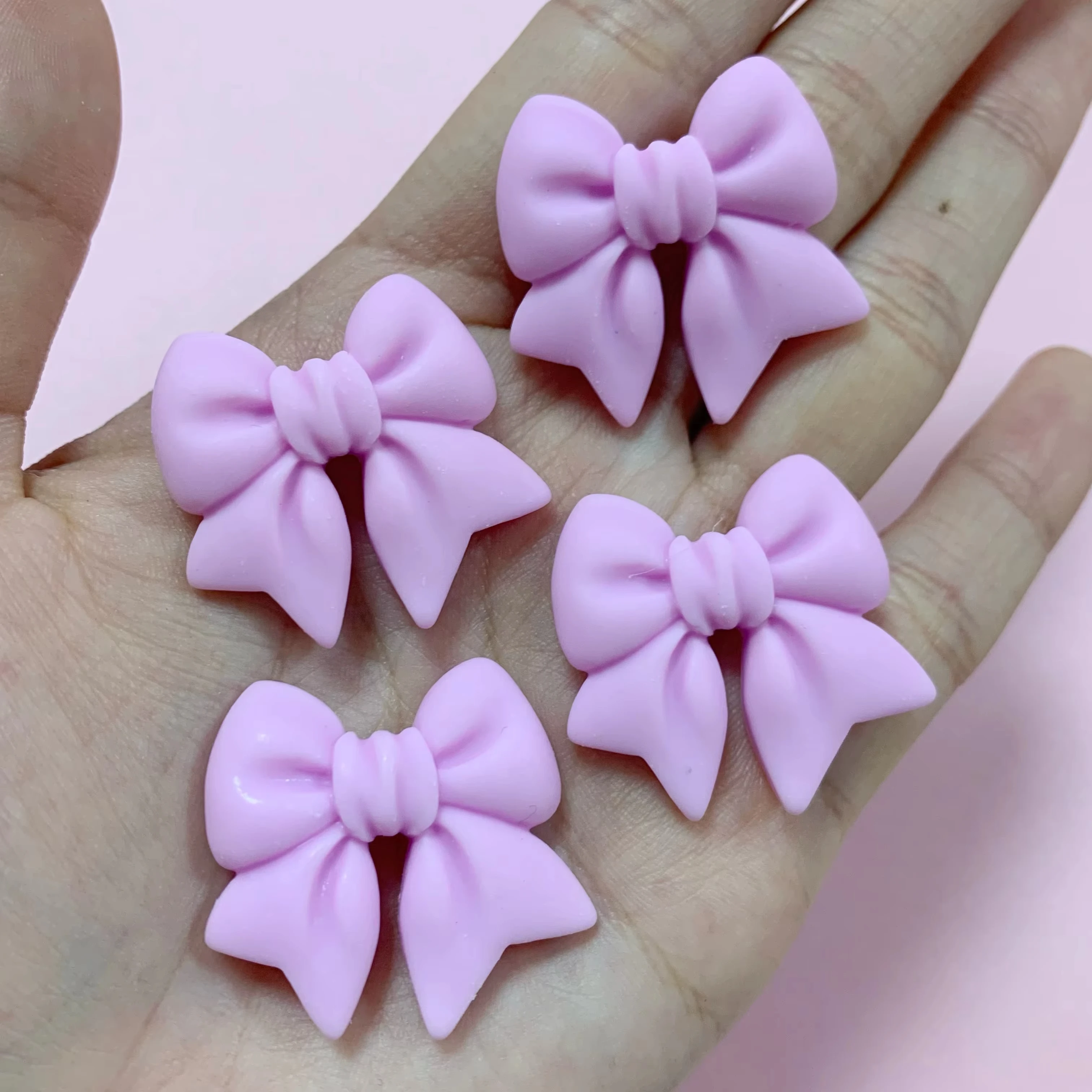 10 قطعة Kawaii y2K بلون الوردي الوردي الأحمر القوس زخرفة الراتنج فراشة اكسسوارات غير المرغوب فيه جراب هاتف مرآة سماعة الزينة