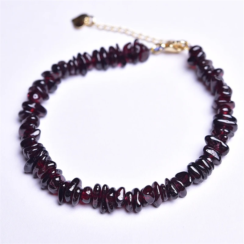 3PCS Natural Red Garnet Gravel Stone Bracelet Women Reiki Healing Fengshui Lucky Bangles Women Hoilday Gift