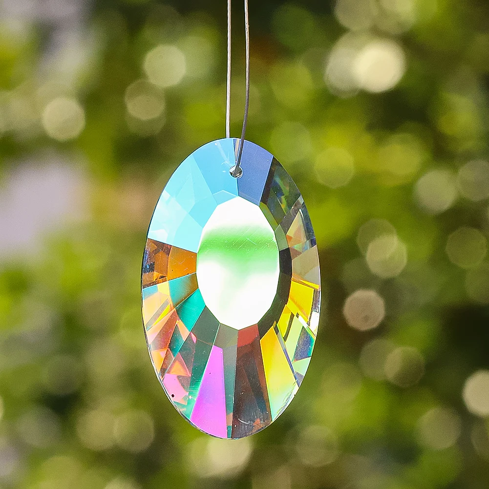 50mm Bird\'s Nest Crystal Suncatcher Hanging Pendant Rainbow Maker Glass Prism Faceted Chandelier Replacement Parts Home Decor