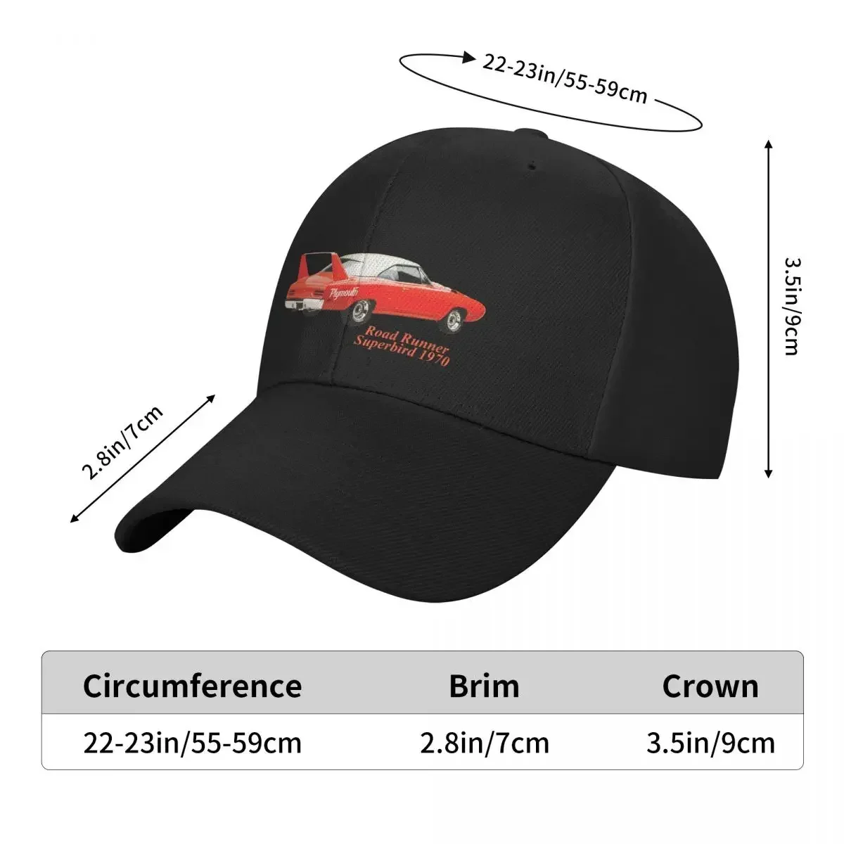 2026 Plymouth Road Runner Superbird 1970 Baseball Cap Vintage birthday cute Designer Hat Men's Women's view 6