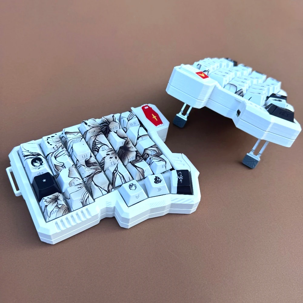 Silakka54 Split Keyboard Kit Reze Keycap Tenting Adjustable Tilt Stand Custom Wired Hot Swap Mechanical Keyboard VIAL/QMK Gaming