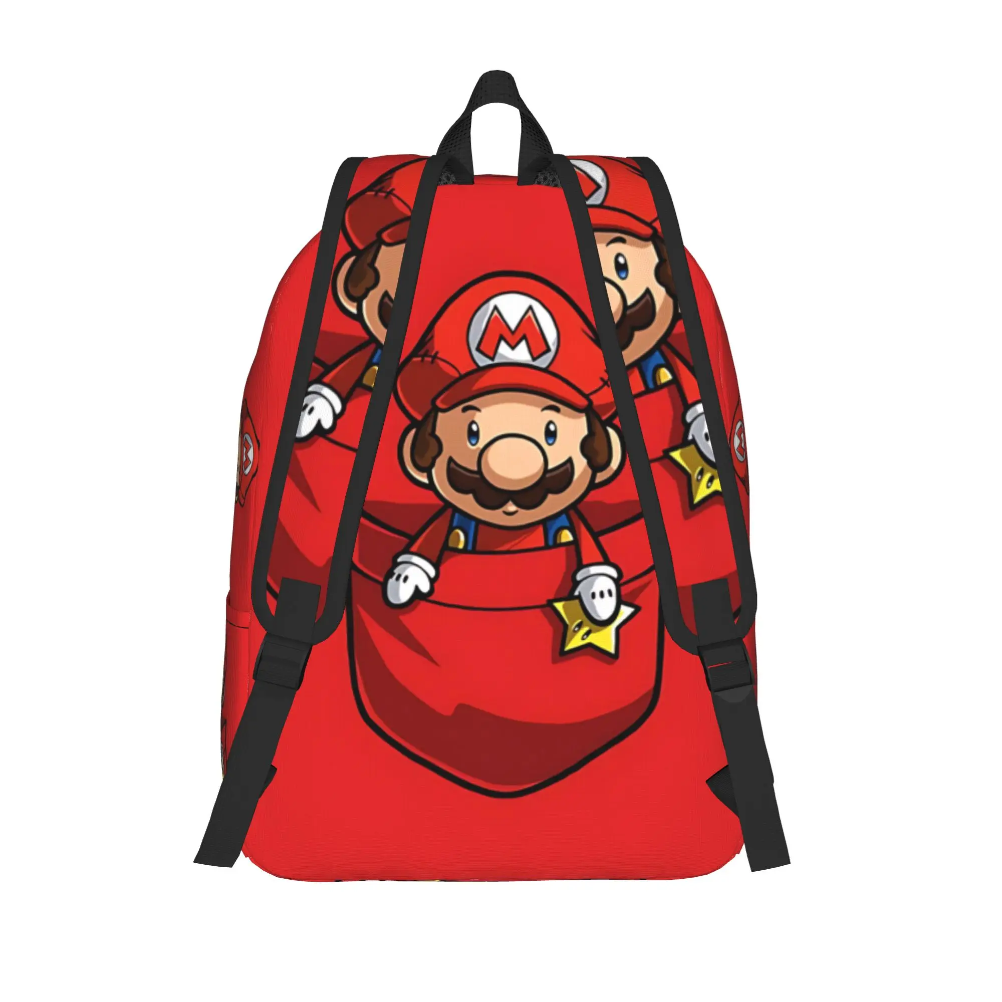 Fashion Cartoon Super Mario Backpack  Mochilas Dual-Use Journey Retro Washable Rucksack