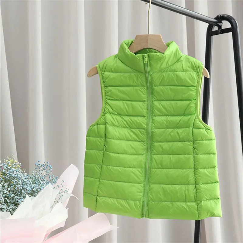2025 Autumn Winter Women Ultra Light White Duck Down Jacket Puffer Parkas Down Vest Coat Female Slim Sleeveless Warm Waistcoat