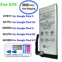 GTB1F G27FU GMSB3 HTC 구글 픽셀 5 6 5A 6A 프로 픽셀 5 픽셀 6 6 프로 픽셀 5A 5G G63QN GLU7G 용 정품 배터리