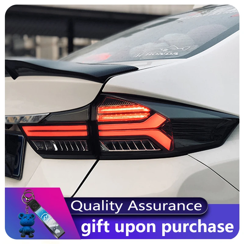 Car Styling For Honda City 2015-2019 Rear Light DRL Tail Lamp Dynamic LED Brake Turn Signal Taillights Automatic Accessories