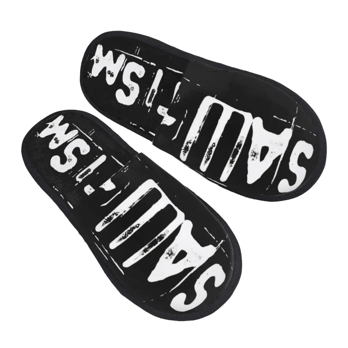 Winter House Cotton Slippers Shoes Saw Movie Logo Accessories Household Fur Slippers Slides Living Room Cozy Non-slip Slides