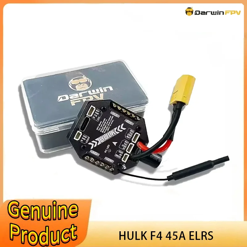 DarwinFPV HULK F411 45A AIO Waterproof AIO 3~6S SPI Receiver FPV FC ESC for RC FPV Freestyle Drone