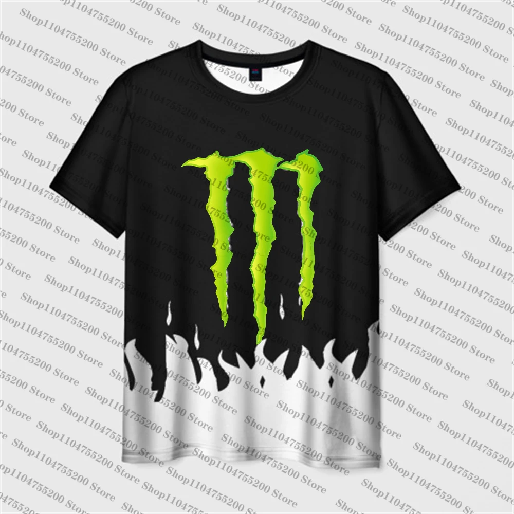 Monster Energy Jersey motocicleta carreras al aire libre todoterreno 2025 camiseta hombres mujeres camiseta manga corta Colorblock llama patrón LOGO
